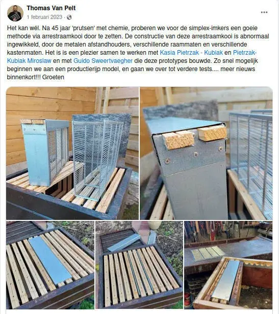 Facebookpost over de ontwikkeling van de Simplex-ARK